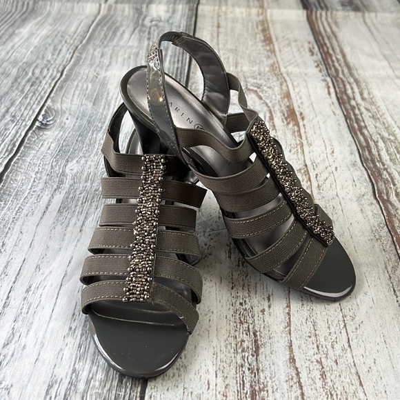 KAREN (KS) SCOTT NEEMA Gray Womens Beaded Strapped Shoe 6M - Picture 4 of 9